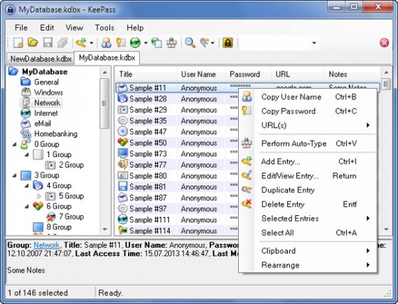 Capturas de Keepass Password