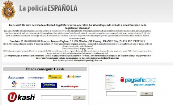 Capturas del virus policía