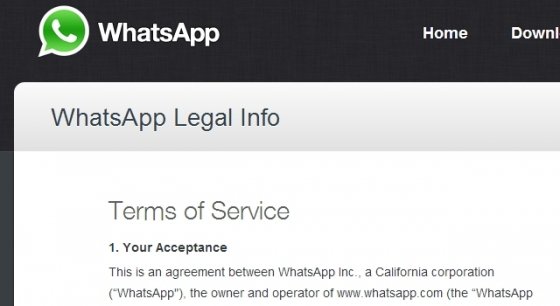 Términos de uso de WhatsApp