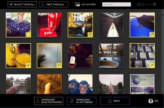 Selección de fotos en Save-o-gram