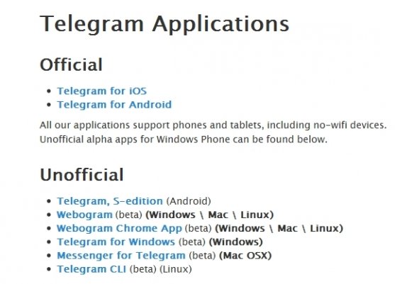 Telegram es multiplataforma