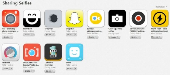 Sección Sharing Selfies en la App Store