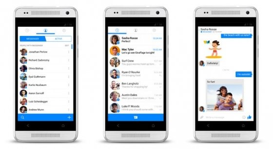 Imágenes de la interfaz de Facebook Messenger