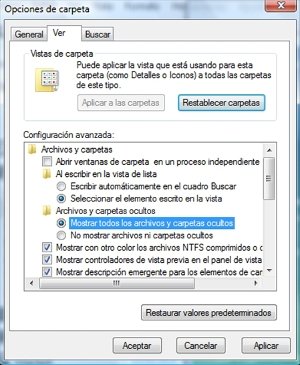 Mostrar archivos ocultos