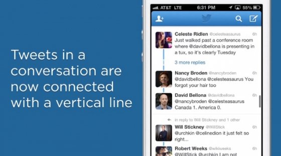 Fotograma del vídeo de Twitter sobre la nueva visualización de conversaciones