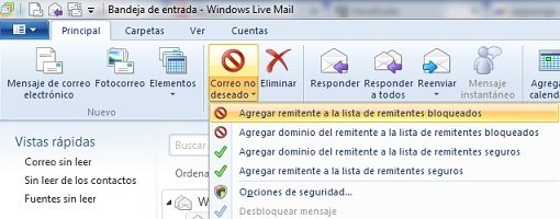 Bloque el SPAM que recibas