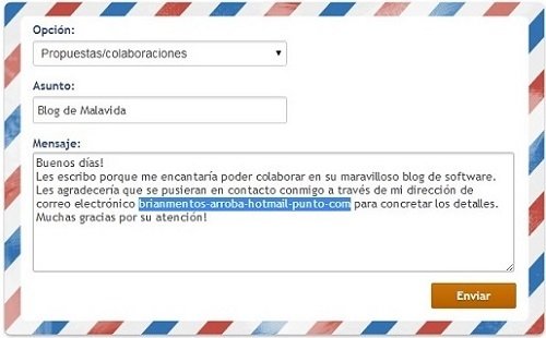 Use un formato de correo alternativo