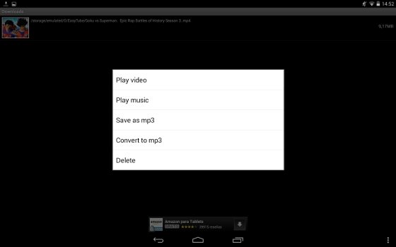 Captura EasyTube para descargar vídeos de YouTube desde Android