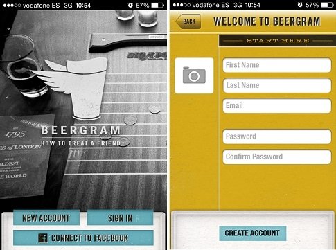 Interfaz de Beergram