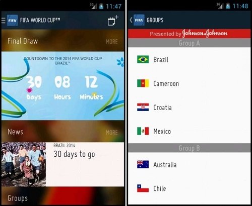 Interfaz de FIFA App