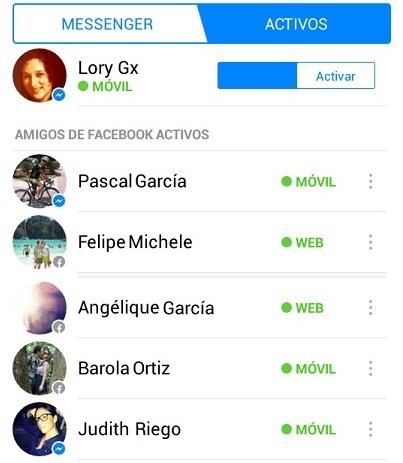 Captura de pantalla de Facebook Messenger