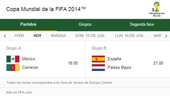 El Mundial en Google