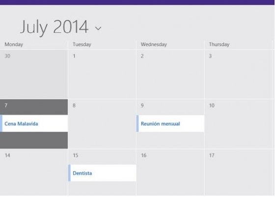 Calendario Windows 8.1