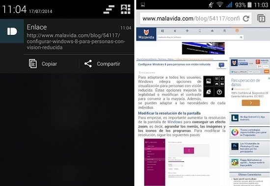 Recepción de un enlace en nuestro Android