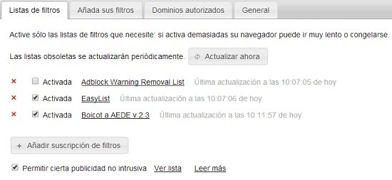 Ya tenemos el filtro Boicot a AEDE activado