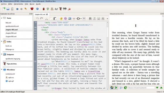 Editor de libros de Calibre