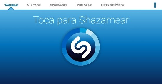 Interfaz de Shazam