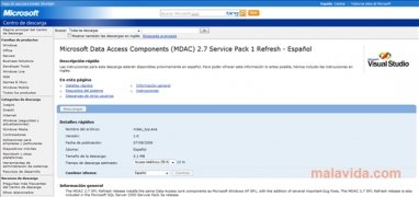 MDAC 2.7 SP1  Service Pack 1 Refresh Espa�ol imagen 2