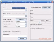 WMA Encoder Decoder  1.5.1 Espa�ol imagen 2