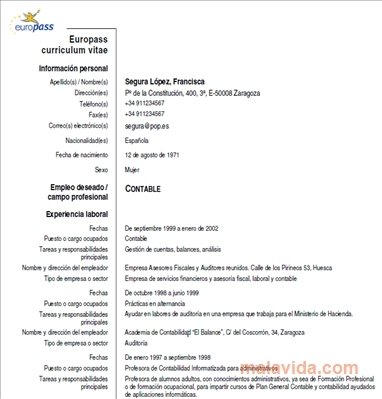 Curriculum Vitae Europeo Da Compilare Marchigianadoc Tk