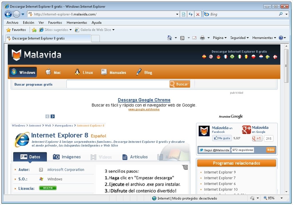Internet Explorer 8 Windows Vista 64 Bits Espaã±ol