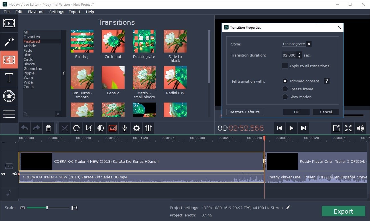 movavi video editor 14 effects pack free download