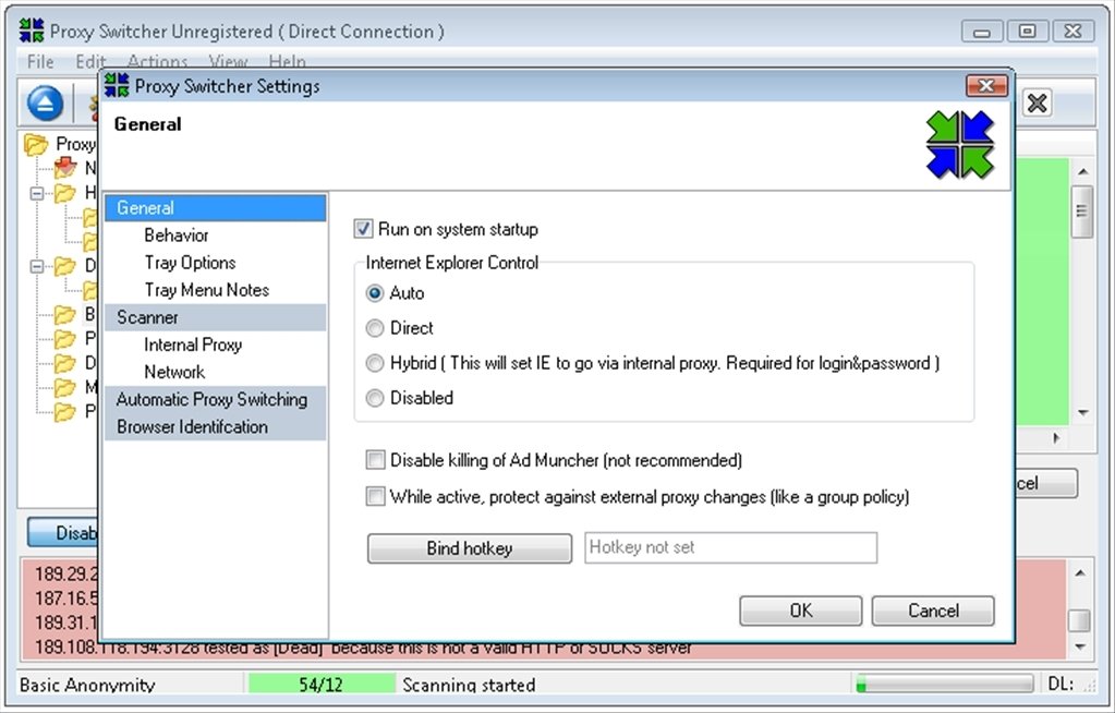 Anonymous Browsing via Proxy Servers with Proxy Switcher