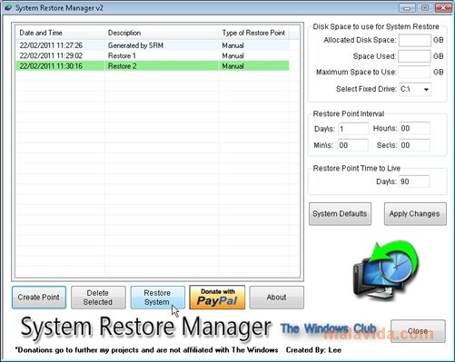 Descargar System Restore Manager 2.0 - Gratis