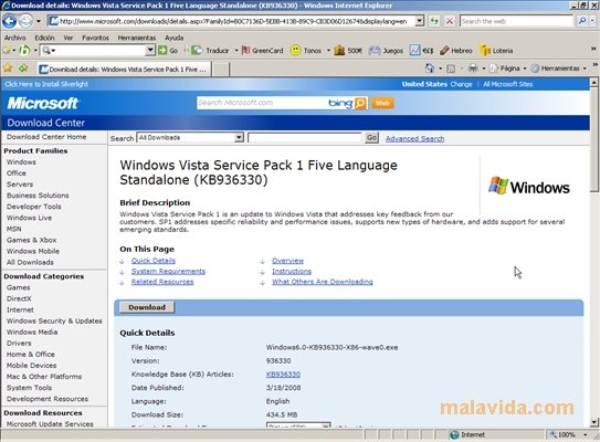 English Language Pack Windows Vista Sp2