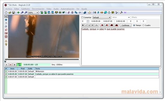 Aegisub 2.1.6 Release Preview 2494 Engels