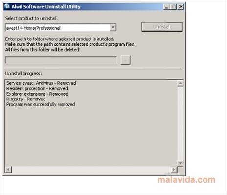 Alwil Software Uninstall Utility