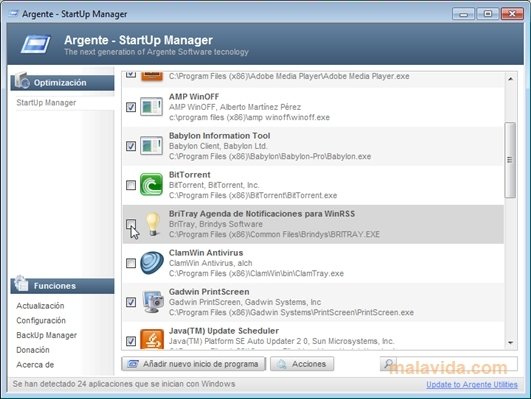Argente StartUp Manager 2.5.0.1