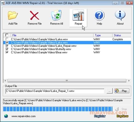ASF-AVI-RM-WMV Repair 2.01