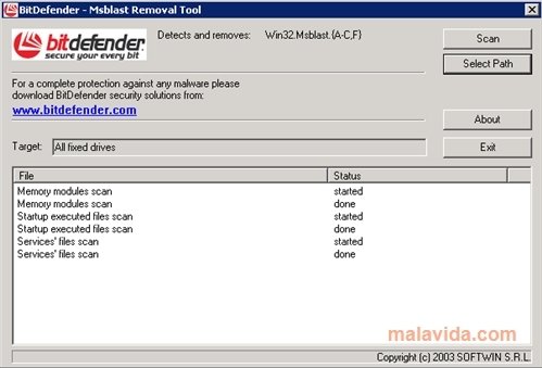 BitDefender Netsky.Q  Desinfecci�n Ingl�s