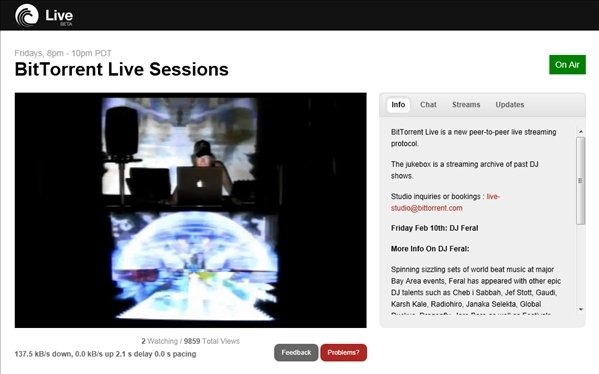 BitTorrent Live Beta