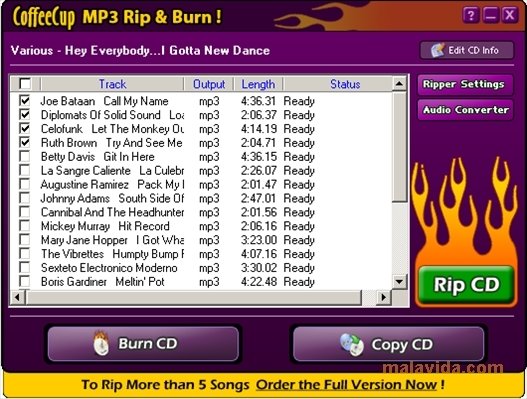 CoffeeCup MP3 Rip & Burn  4.0 Ingl�s