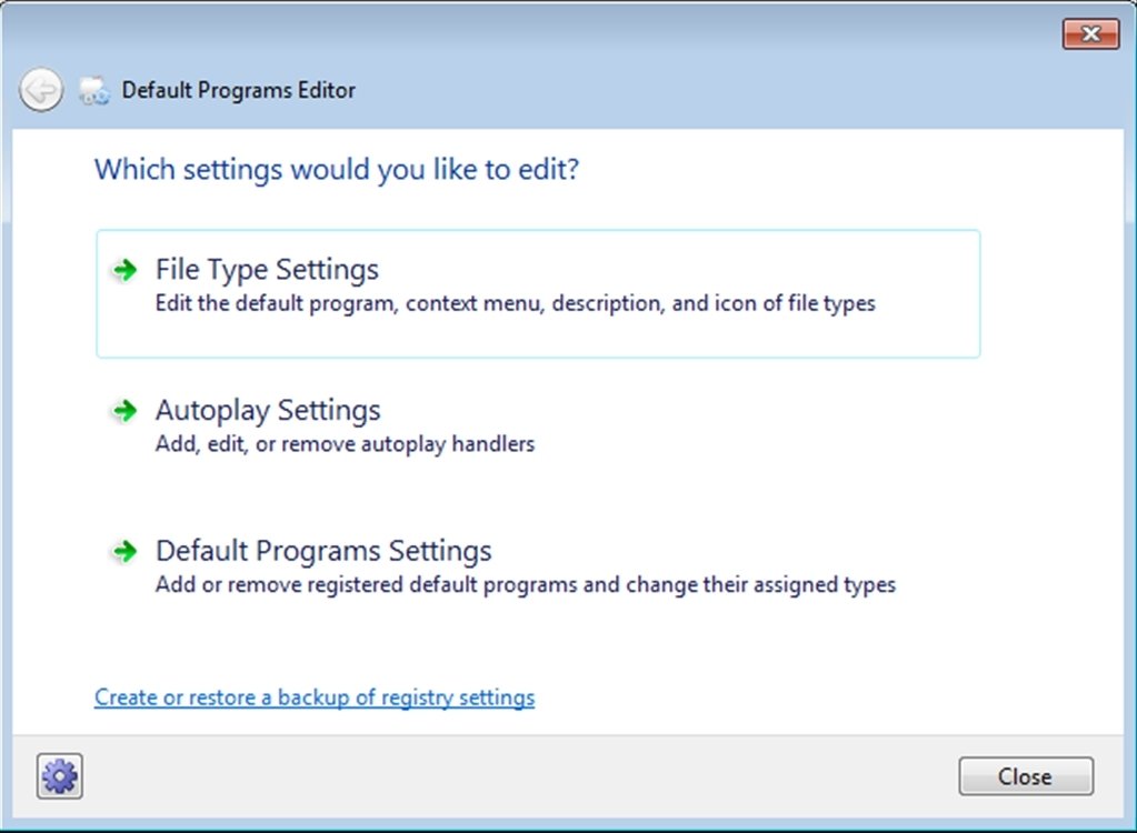 Default Programs Editor  2.4.1299