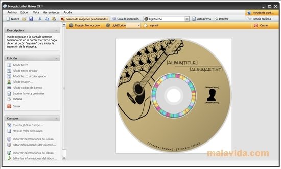 Droppix Label Maker XE 2.9.8 Espa�ol