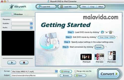 iSkysoft DVD to iPod Converter 1.9.0.36 Angielski