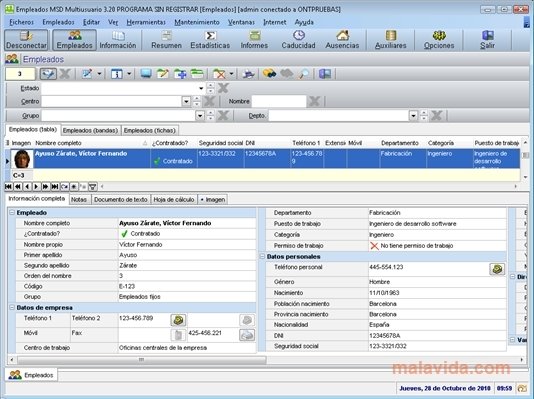 Empleados MSD Multiusuario 3.10 Espa�ol