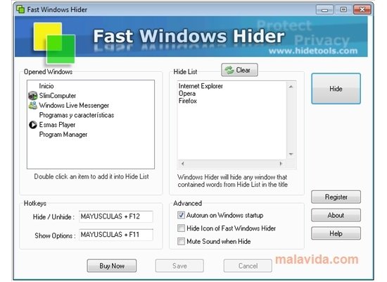 Fast Windows Hider  3.5.0 Ingl�s