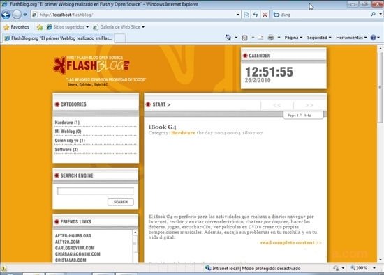 FlashBlog Beta 0.31 Espa�ol
