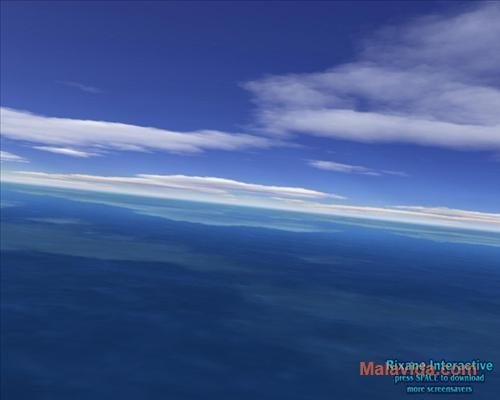 Flight over sea 3D Screensaver 2.5