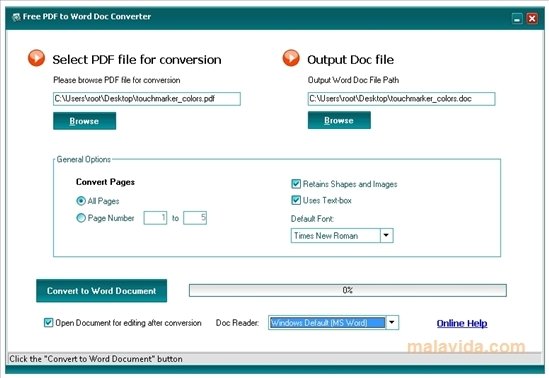 Free PDF to Word DOC Converter 1.1