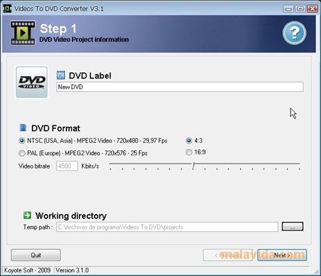Free Videos to DVD  3.1 Ingl�s