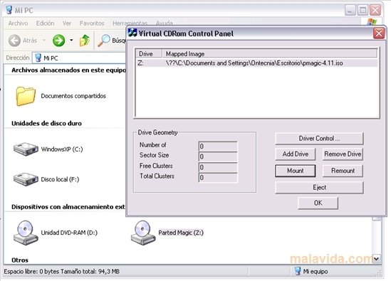 Free virtual CD ROM for Windows XP  2.1