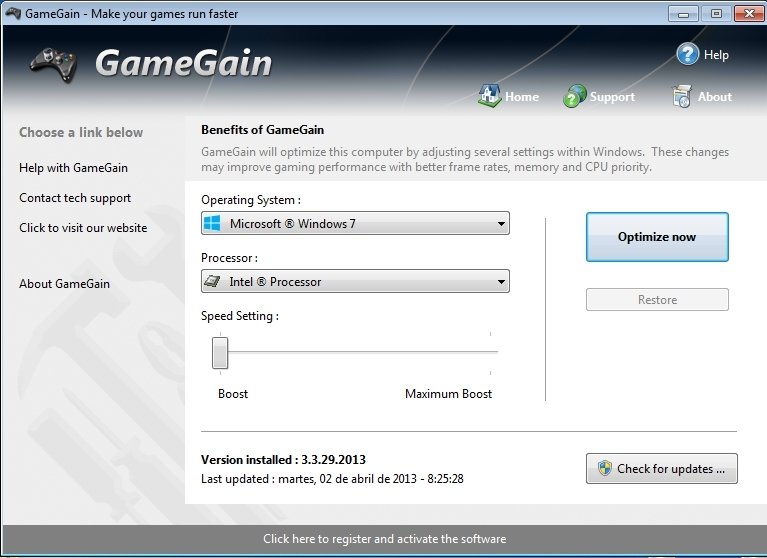 GameGain 2.11.2.2009 Anglais