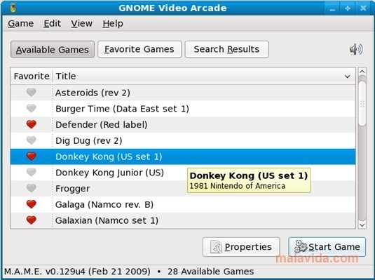 Gnome Video Arcade 0.6.5 Englisch