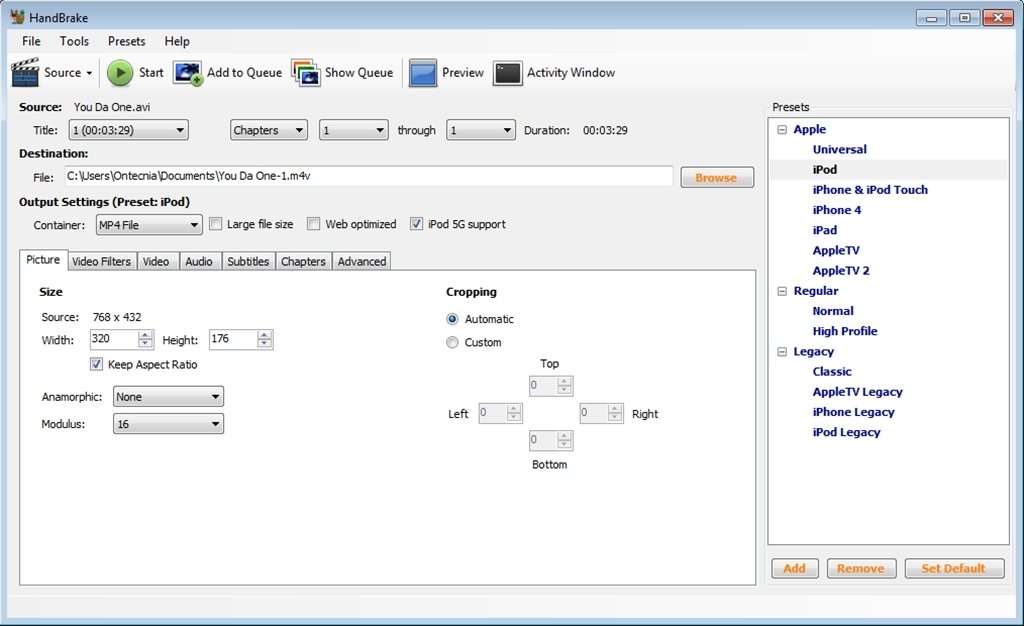 HandBrake 0.9.9.5530