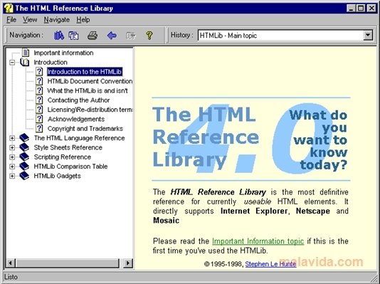 HTML Reference Library 4.0